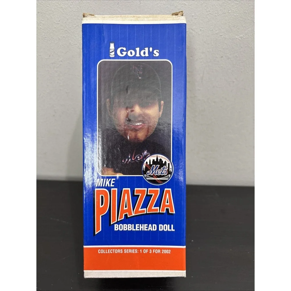 2002 Mike Piazza Bobblehead New York Mets Original Box Gold's Collectors Series